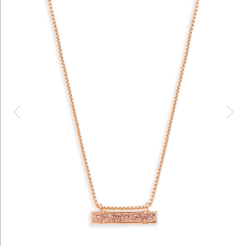 Leanor Rose Gold Pendant Necklace Rose Gold Drusy
